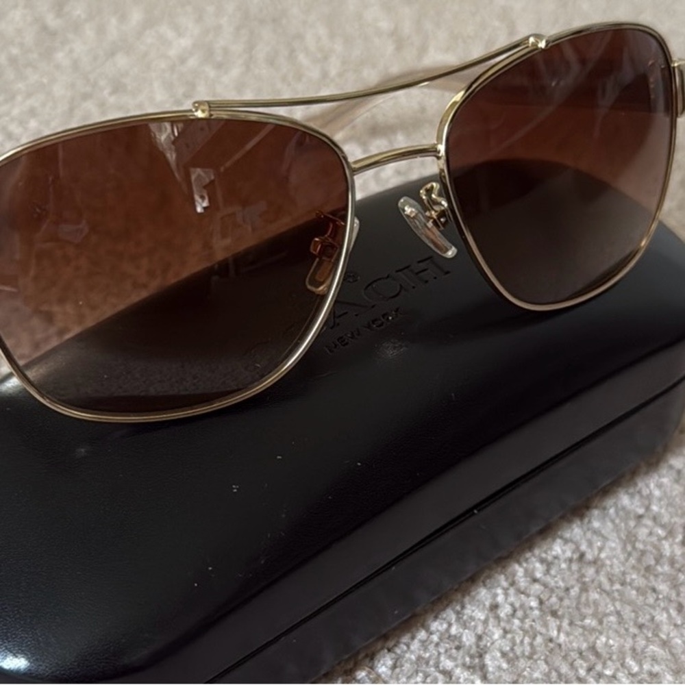 Coach Gold Aviator Sunglasses
